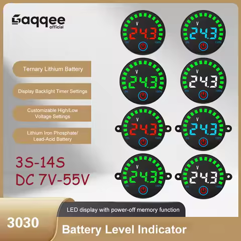 DC 7V-55V 3S-14S Acid/Lithium Universal Battery Charge Indicator Board Battery Level Indicator Volta