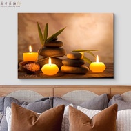 Zen Meditation Spax Candle Massage Stone Natural HD Poster Canvas Wall Art Picture Home Decoration P