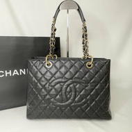 CHANEL GST荔枝黑金購物包