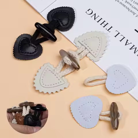 PU Leather Horn Buckle Toggle Button Fastener for Coat Jacket Duffle DIY Handmade Craft Sew on Cloth