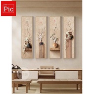 Set of 4 canvas paintings for tea room/meditation room/living room/restaurant, beautiful, classic st
