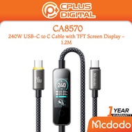 MCDODO CA8750 240W Fast Charging USB-C to USB-C Safety Cable With TFT Screen Display 1.2M