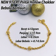 NEW GOLD 916 Rantai Tangan Pintal Hollow & Pintal Chokker 2g 3g 4g 6g 14g 291225 #SH19