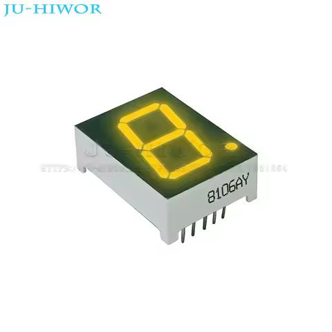 10pcs 10Pins 8106AY 8106BY 0.8 Inch 1 Digit Bits 7 Segment Yellow LED Digital Display Digitron Commo
