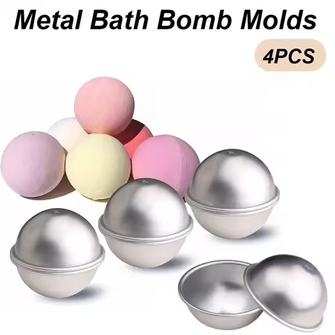 4PCS/Set Semicircle Sphere Bath Ball Molds Aluminum Alloy Ball Sphere Cake Baking Mold for DIY Makin