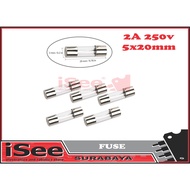 Small glass fuse 20mm fuse 2A 2 A 2 ampere diameter 5mm