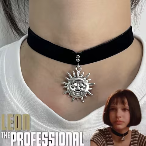 Movie Leon The Professional Cosplay Matilda Necklace Sun Punk Gothic Choker Chain Halloween Prop