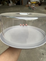 กล่องเค้กจานเซรามิก 4 ปอนด์ จานเซรามิกขนาด12นิ้ว จานสีพ่นทรายสีม่วงๆอ่อน cake tray ceramic กว้าง30.5