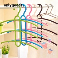 ONLYGOODS1 Clothes Rack Plastic Hanger Hook 3 Layer Space Saver