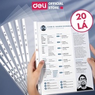 Deli Hole Shirt Bag 11 Holes A4 Size – Set of 20 Waterproof Leaves, Office Document Storage – Used w