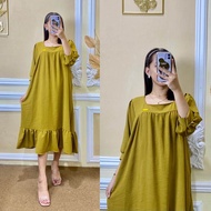 DASTER NAZIMA CRINKLE BAWAH AKSEN REMPEL TERBARU JUMBO || TUNIK LONG HOME DRESS LD 120