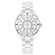 นาฬิกากันน้ําฝังเพชรเซรามิกหรูหรา ผู้หญิง สไตล์น้ําหอม J12 การเคลื่อนไหวควอตซ์หน้าปัดกลมผีเสื้อ Doub