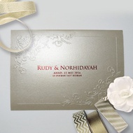 Kad Kahwin VIP Royal Series A5 Silver Metallic Modern Exclusive Wedding Cards