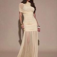 Elegant Ruched Bodycon Dress,Solid Color Summer Dinner Dress For Cocktail Party, Date,Autumn/Winter 