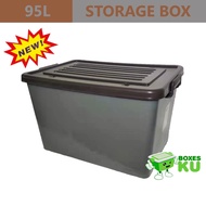 [NEW] BIG 95L HEAVY DUTY PLASTIC STORAGE BOX WITH WHEELS / [BESAR] 95L KOTAK SIMPANAN PLASTIK TAHAN 