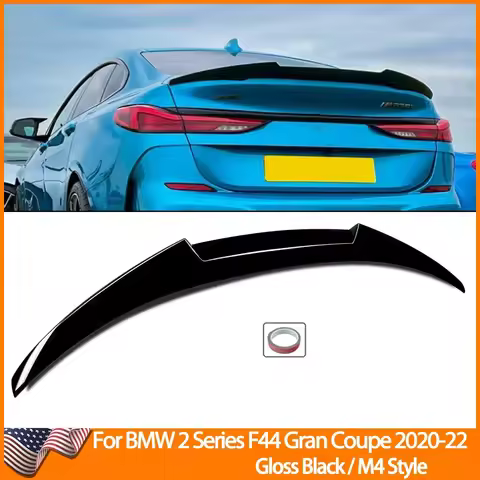 For BMW F44 228i M235i Gran Coupe 2020-22 M4 Style Rear Spoiler Wing Gloss Black