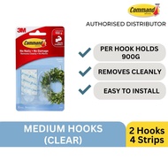 3M Command Clear Medium Hooks -  17091CLR