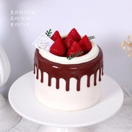 4Inch Simulation Birthday Cake Model Fake Fruit Cream Cake Photography Props Birthday/Wedding Party 