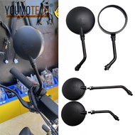 10MM clockwise 2pcs Motorcycle Mirrors Round Mirror Motorcycle Long Stem for Kawasaki Yamaha Suzuki Ducati Motorcycle Rear View Mirrors