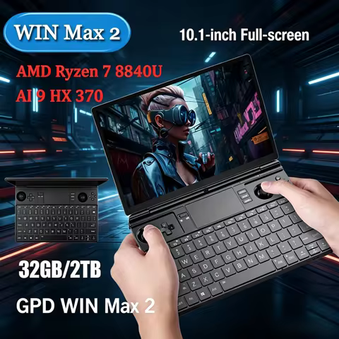 GPD 2025 WIN Max 2 Gaming Laptop - Cutting Edge Tech with 32GB RAM 1TB/2TB SSD AMD 8840U CPU AI9 HX3