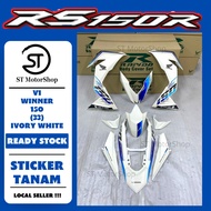 HONDA RS-150R RS150R V1 WINNER 150 (33) IVORY WHITE COVER SET (STICKER TANAM) RAPIDO NEW ACCESSORY AKSESORI