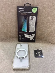 ‘New’（iphone 16用）原裝行貨Csl購入— (2件）Inno3C phone accessories set (Magnetic protective case with 360 rota