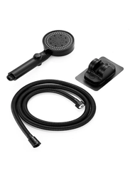 Regadera Kit De Ducha Tipo Telefono De Mano Acero Inoxidable Tipo Ajustable 5 Modos Antisarro Acero Lluvia Tipo Llaves Para Fregadero De Alta Presión Tipo Vastago De Ducha De Mano Cabezal De Ducha / Delgada Alta Presión Shower Head Extensión Para Agua Grifo Negro Tina Redonda 25Cm