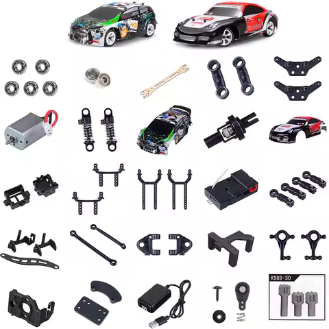 Wltoys 1:28 K989 K969 RC Car Parts, Pull Rod, Steering Cup, Gear, Bearing, ESC Tire, Car Shell, Orig