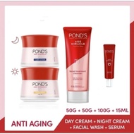 Bee Pond'S Age Miracle Paket Day Cream 50G + Night Cream 50G + Serum