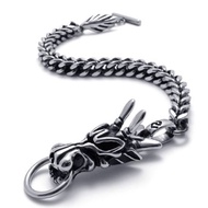 Bracelet Retro Silver Plated Dragon Bangle Men's Gelang Naga