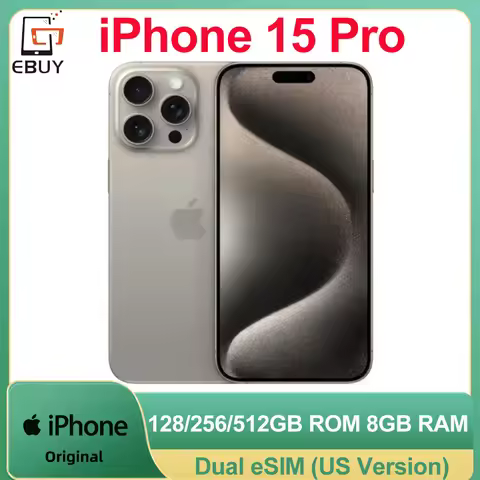 Original Apple iPhone 15 Pro 5G Mobile Phone Face ID 128GB/256GB Dual eSIM NFC 48MP+12MP 120Hz A17Pr