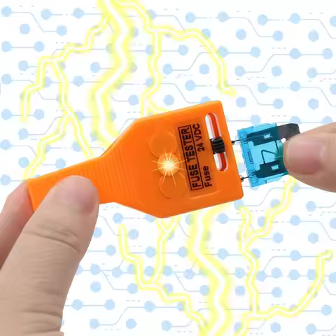 24V Car ATO/ATC Blade and Glass Tube Fuse Tester Extractor with LED Indicator Light Puller Tool for 