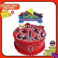 [CUSTOM NAME] Happy Birthday Cake Topper Spiderman Decoration Kek Printed Set Siap Nama Party Majlis