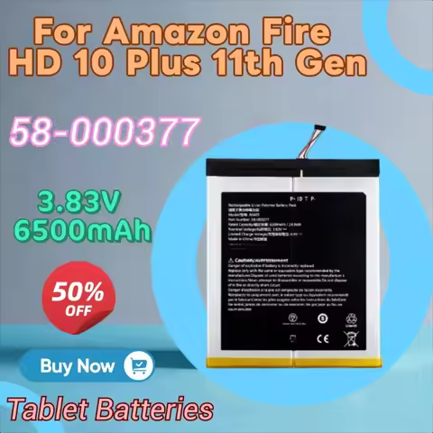 New 3.83V 6500mAh Battery 58-000377 for Amazon Fire HD 10 Plus 11th Gen T76N2B T76N2P Release 2021