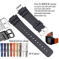 [HOT JUXXKWIHGWH 514] ซิลิโคน16มม.สำหรับนาฬิกา Casio G-Shock DW-6900 5600E GW-M5610 GA-2100 GD110 GLS8900นาฬิกาสายเรซินอ่อนสายรัดข้อมือ