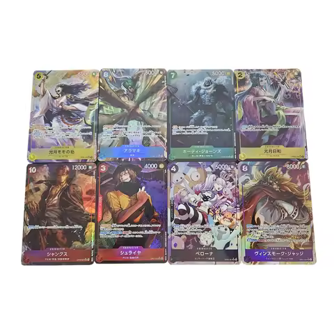Anime One Piece OPCG DIY Emperor OP06 NEW Manga Luffy Shanks Teach Roger Refractive Flicker Card Gam
