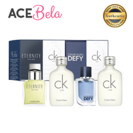 [CALVIN KLEIN] 4 Pcs Miniture (2 CK One 10ml + Eternity EDT 10ml + DEFY EDT 10ml) Gift Set For Men [