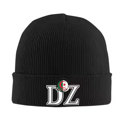 DZ Algerian Flag Algeria Knitted Hat Autumn Winter Skullies Beanies Warm Africa Arab Cap Unisex Acry