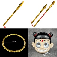 4pcs-set Cartoon Nezha Same Fire Stick Qiankun Circle Mixed Sky Silk Trendy Model Toy Student Cos Pr