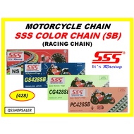 (428) SSS COLOUR MOTORCYCLE CHAIN / SSS RACING CHAIN / RANTAI MOTOR COLOR / SSS SB COLOUR CHAIN