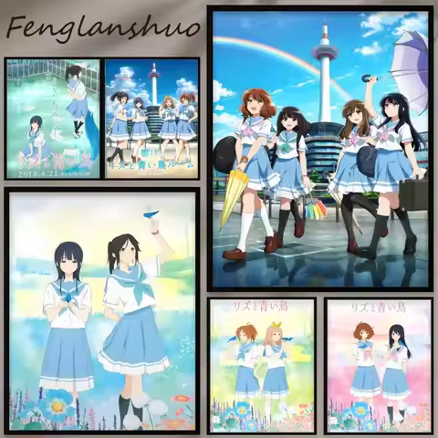 L-Liz and the Blue Bird Anime Poster Stylish Waterproof Wall Decals - Self-Adhesive, All-Room Use, P