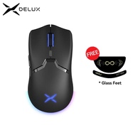 Delux M800 Paw3395 Wireless Gaming Mouse Rgb Light 26000dpi Wired Programmable Ergonomic Rechargeabl