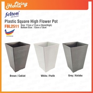 Square Plastic Flower Pot High (Pasu Bunga Plastik Tinggi) Diameter 17cm - Felton FBL2511 Flower Pot