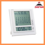[Direct from Japan][Brand New]Seiko Clock Wall Clock Stand Clock Dual-Use Monthly Calendar Function Six-day Display Digital Electric Wave Alarm Clock SQ422W SEIKO