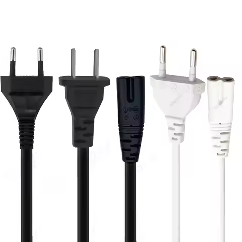US EU Power Cable Cord IEC C7 2pin AC Extension Cable For Dell Laptop Charger Canon Epson Printer Ra