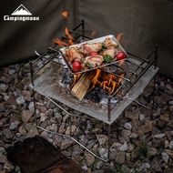 Campingmoon SOLO-202 Outdoor Supplies Stainless Steel Burning Fire Table Foldable and Portable Barbecue Grill BCCamping Lightweight Oven with Bbq Grill Camping Equipment