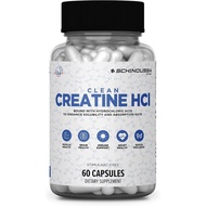 Creatine HCL Capsules | 750mg High Absorption Creatine Hydrochloride | 60 Vegan Capsules | Stimulant