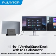 PULWTOP USB C Laptop Docking Station Dual Monitor with 2 HDMI 4K USB A 2.0 Ethernet Docking Station