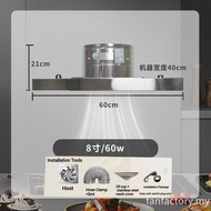 Ready stockStainless steel range hood kitchen exhaust fan stove exhaust cover Restaurant Strong Lamp