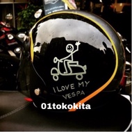 I Love My Vespa Cutting Sticker Motorcycle Car Helmet Cutting Sticker
